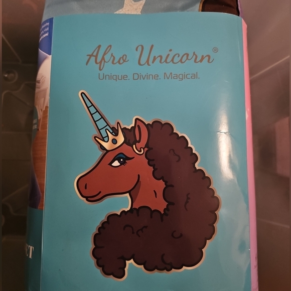 Afro Unicorn Kids 2pc Reversible Twin/Full Comforter Set☺- FYI..I HAVE TWO FOR - Picture 4 of 4